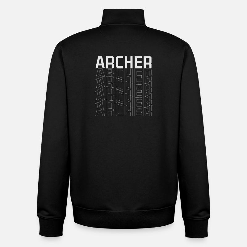 Lettrage de la grille Archer - Sweat zippé unisexe en coton bio Stanley/Stella - noir