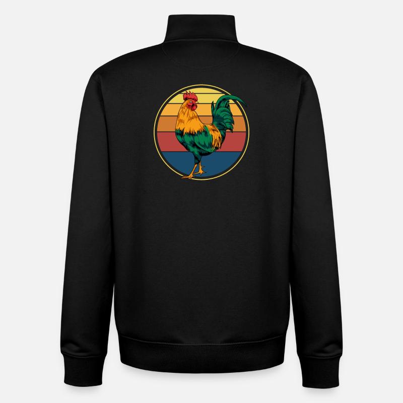 Hahn Rétro - Sweat zippé unisexe en coton bio Stanley/Stella - noir