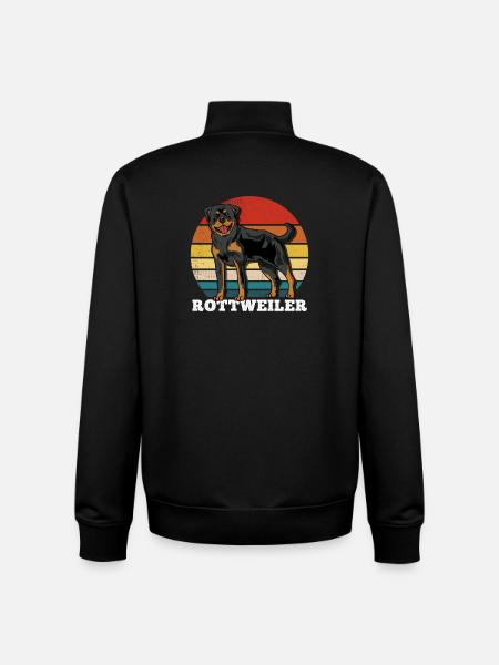 Rottweiler Retro - Unisex Organic Zip Sweatshirt by Stanley/Stella - black