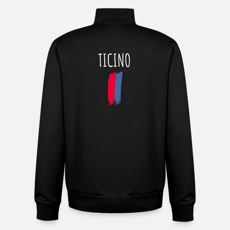 Ticino Ticino Souvenir Ticino Gift - Sweat zippé unisexe en coton bio Stanley/Stella - noir