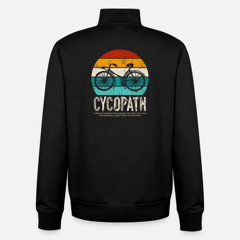 Cycopath Bicycle Retro Sunset - Unisex Organic Zip Sweatshirt by Stanley/Stella - black