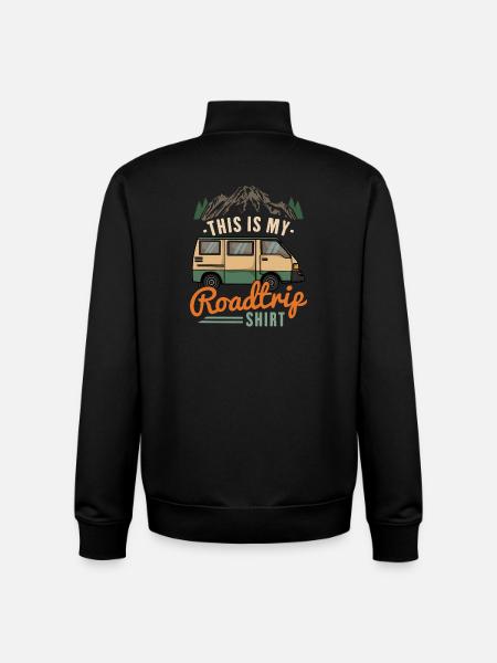Motorhome Camping Road Trip - Unisex Organic Zip Sweatshirt by Stanley/Stella - black