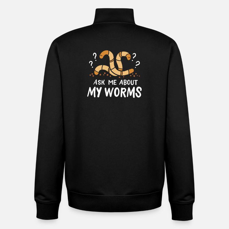 Worms Constructeurs de vers - Sweat zippé unisexe en coton bio Stanley/Stella - noir