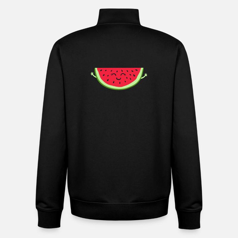 Pastèque - Sweat zippé unisexe en coton bio Stanley/Stella - noir