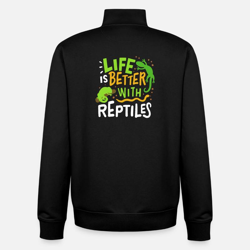 Reptilien Eidechse - Unisex Organic Zip Sweatshirt von Stanley/Stella - Schwarz