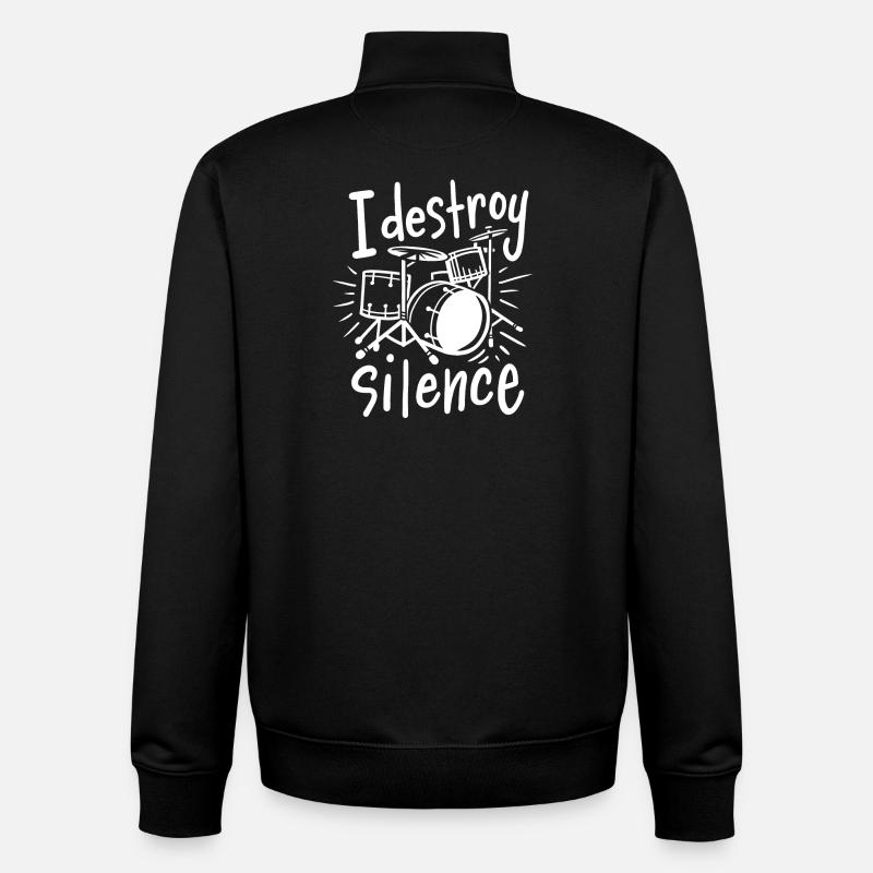 Tambours de batteur - Sweat zippé unisexe en coton bio Stanley/Stella - noir