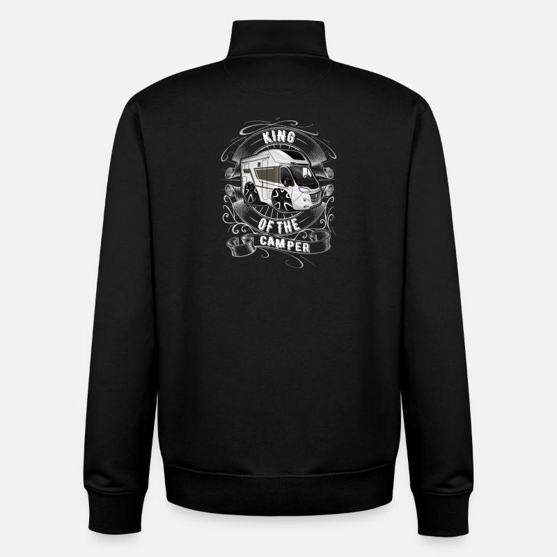 Roi du campeur - Sweat zippé unisexe en coton bio Stanley/Stella - noir