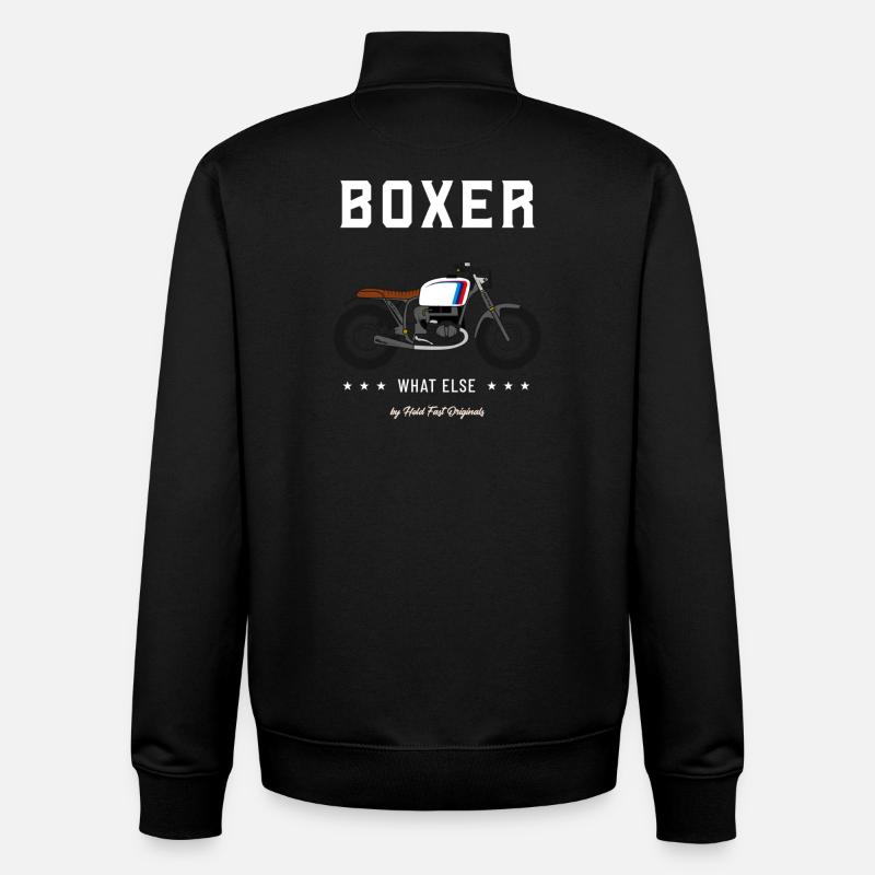 Boxer what else - Unisex Organic Zip Sweatshirt von Stanley/Stella - Schwarz