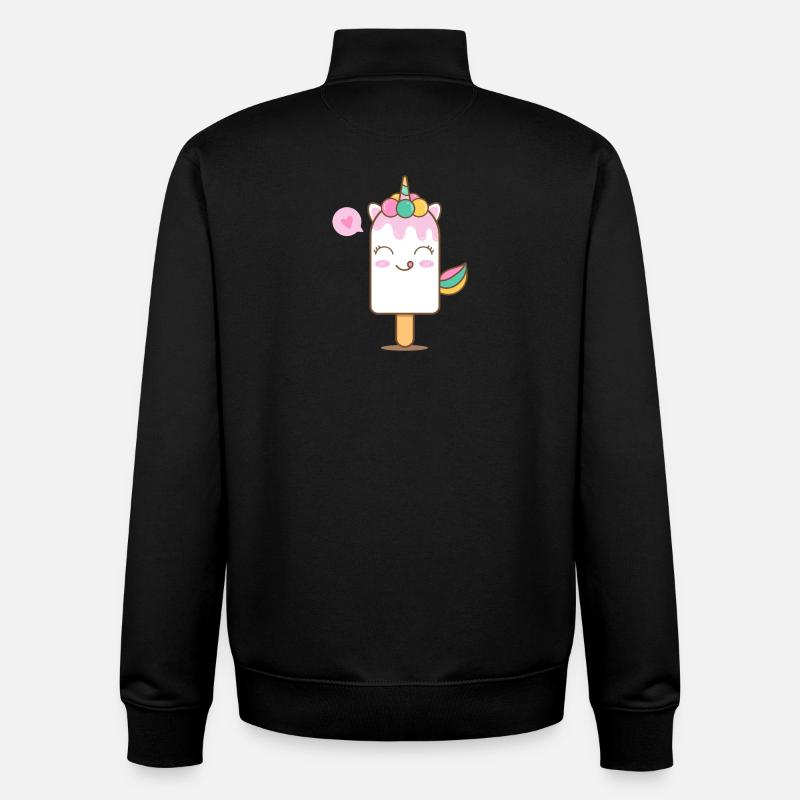 Popsicle enchanté licorne - Sweat zippé unisexe en coton bio Stanley/Stella - noir