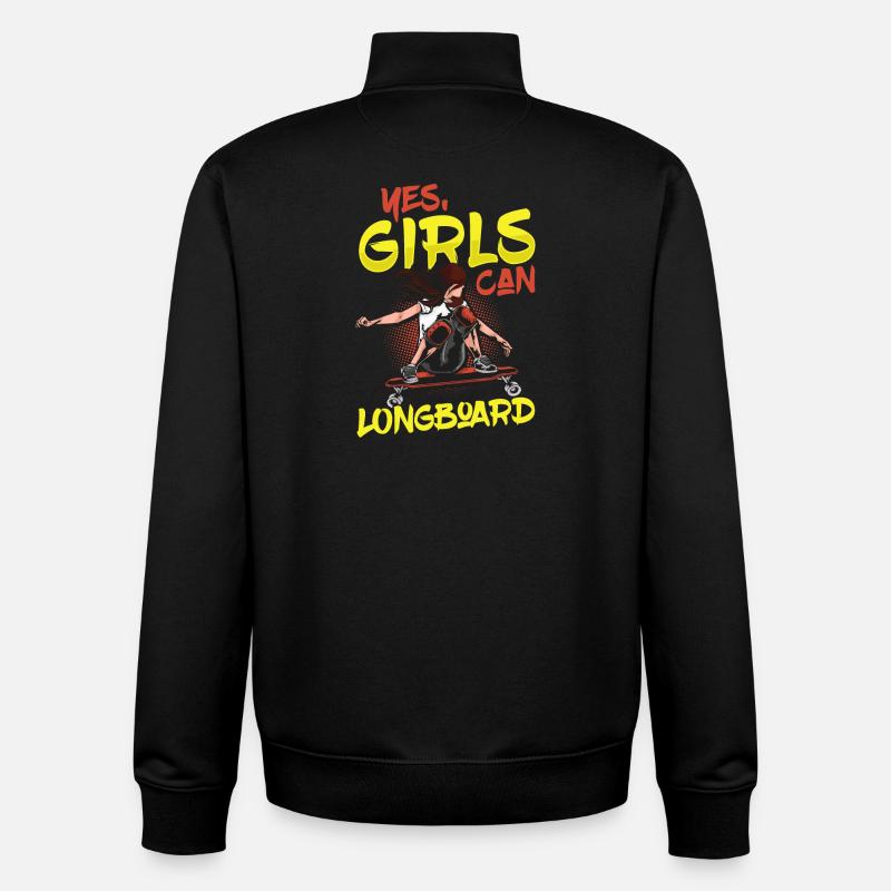 Longboarding Longboarder Longboard - Unisex Organic Zip Sweatshirt von Stanley/Stella - Schwarz