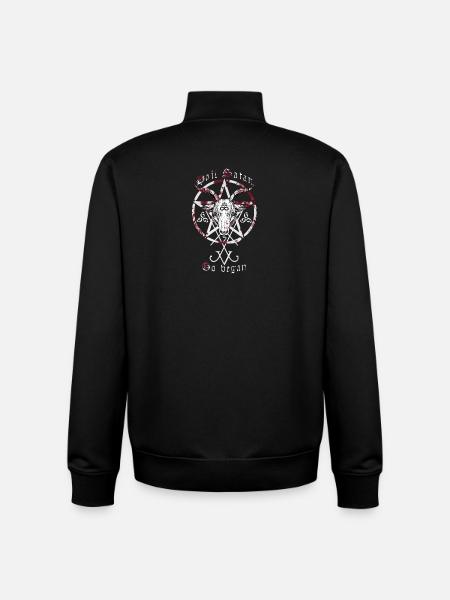 hail satan | go vegan - Unisex Organic Zip Sweatshirt by Stanley/Stella - black