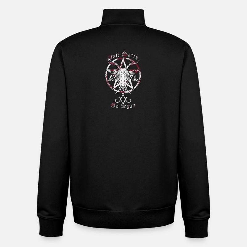 hail satan | go vegan - Unisex Organic Zip Sweatshirt von Stanley/Stella - Schwarz
