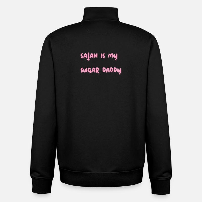 Satan est mon papa - Sweat zippé unisexe en coton bio Stanley/Stella - noir