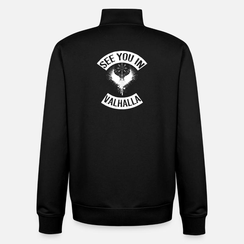 See you in Valhalla - Unisex Organic Zip Sweatshirt by Stanley/Stella - black