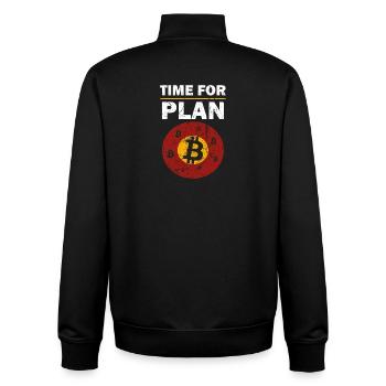 Bitcoin Time for Plan B Crypto Crypto Blockchain - Sweat zippé unisexe en coton bio Stanley/Stella - noir - Dos - AI Model Male 185 light (185cm)