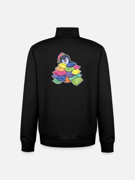 Sleeping penguin - Unisex Organic Zip Sweatshirt by Stanley/Stella - black