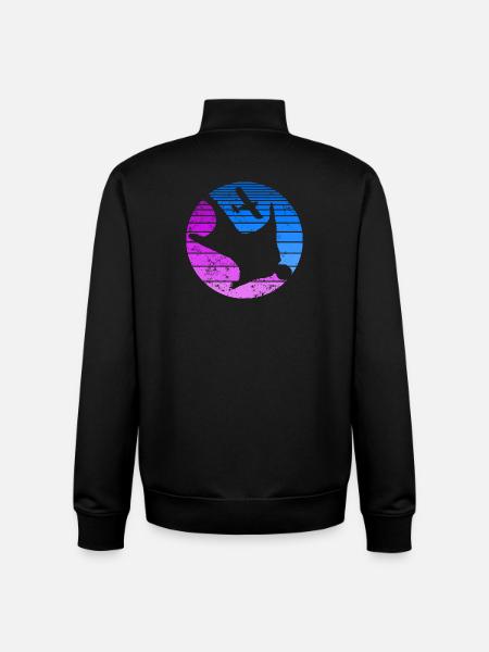 Wingsuit Basejump skydiving retro look - Unisex Organic Zip Sweatshirt by Stanley/Stella - black