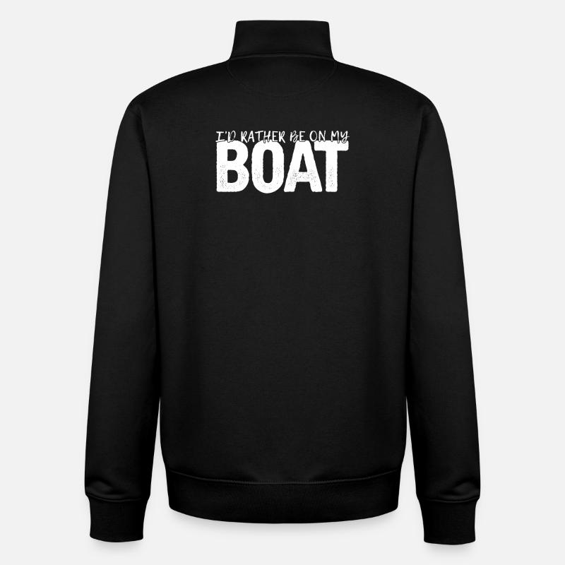 Boat Boat Captain Boating - Unisex Organic Zip Sweatshirt by Stanley/Stella - black