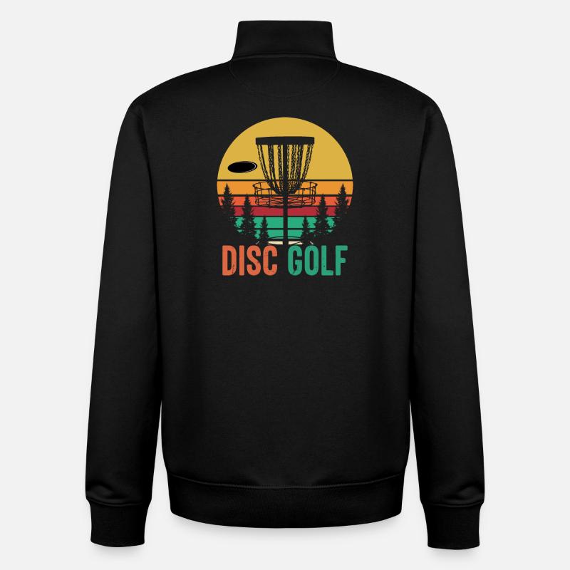 disc golf - Sweat zippé unisexe en coton bio Stanley/Stella - noir