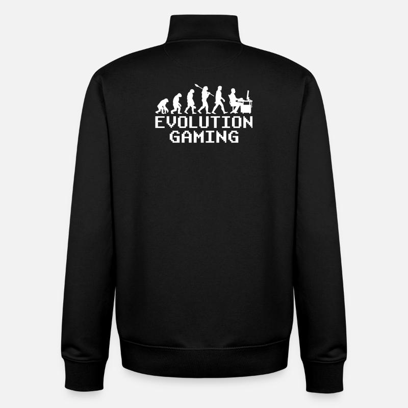 Pc gaming evolution - Unisex Organic Zip Sweatshirt by Stanley/Stella - black