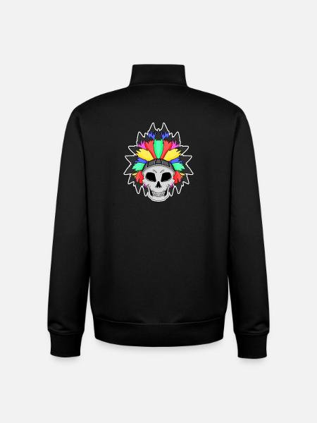 Rainbow skull LGBT - Unisex Organic Zip Sweatshirt by Stanley/Stella - black