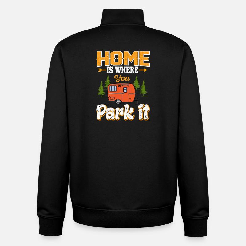 Camping - Unisex Organic Zip Sweatshirt von Stanley/Stella - Schwarz