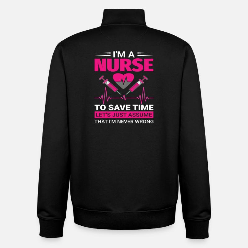 Infirmière - Sweat zippé unisexe en coton bio Stanley/Stella - noir
