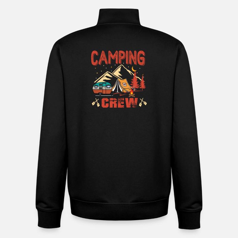 Équipage de camping - Sweat zippé unisexe en coton bio Stanley/Stella - noir