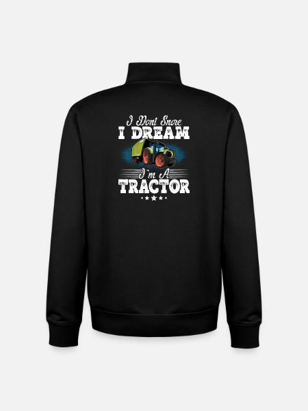 Tractor snoring funny saying - Unisex Organic Zip Sweatshirt by Stanley/Stella - black
