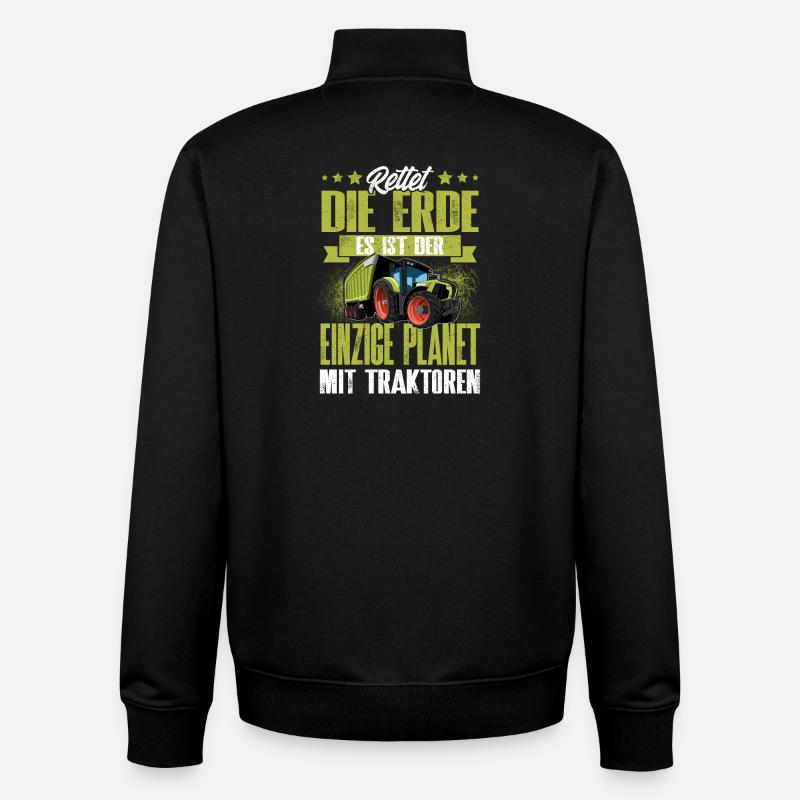 Traktor - Unisex Organic Zip Sweatshirt von Stanley/Stella - Schwarz