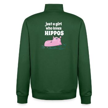 Hippo Hippo Lovers - Unisex Organic Zip Sweatshirt by Stanley/Stella - bottle green - Back - AI Model Male 185 dark (185cm)
