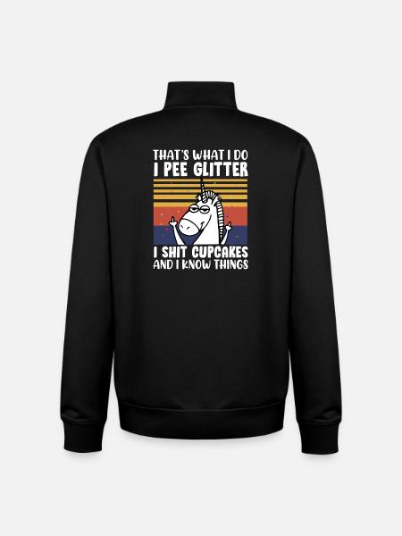 Unicorn saying funny - Unisex Organic Zip Sweatshirt by Stanley/Stella - black