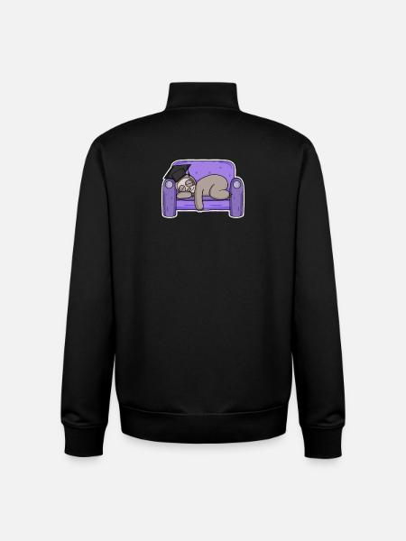Sloth student funny - Unisex Organic Zip Sweatshirt by Stanley/Stella - black