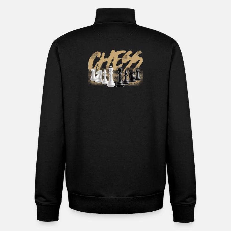 Échecs - Sweat zippé unisexe en coton bio Stanley/Stella - noir