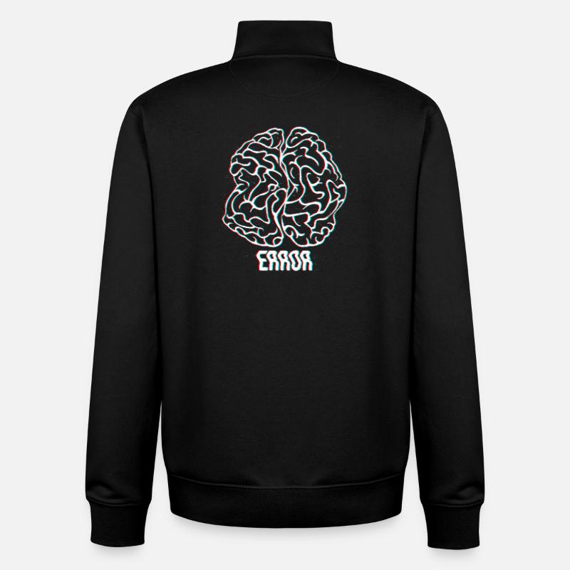 Neon Glitch Brain Error - Unisex Organic Zip Sweatshirt by Stanley/Stella - black