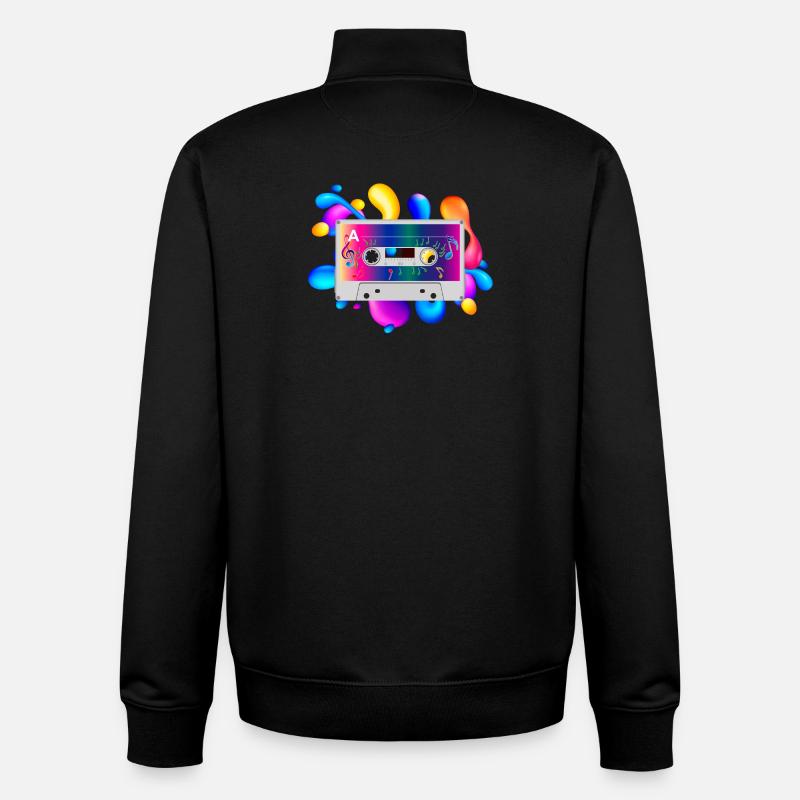 Cassette - Sweat zippé unisexe en coton bio Stanley/Stella - noir