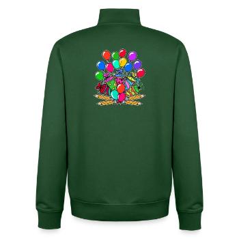 School Start Balloon Pencil School Bag Start - Unisex Organic Zip Sweatshirt by Stanley/Stella - bottle green - Back - AI Model Male 185 dark (185cm)