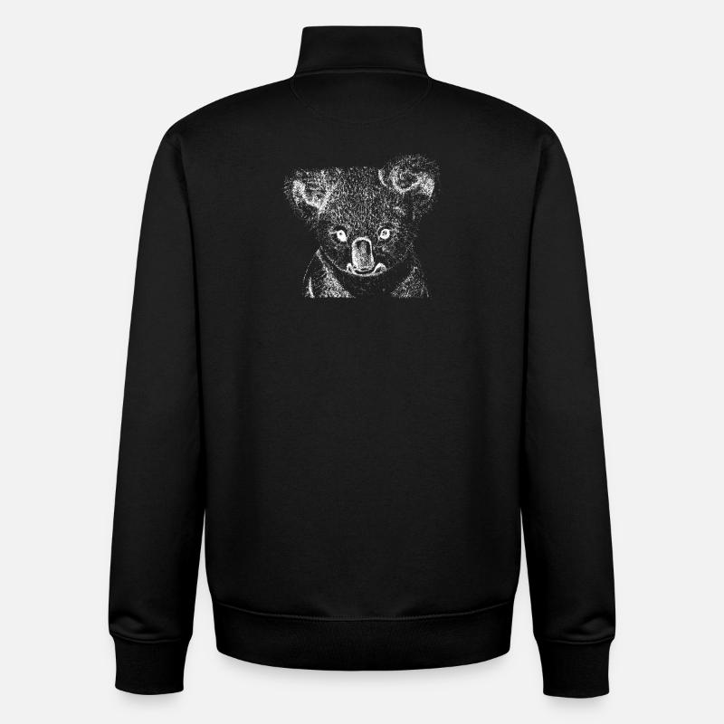 Koala - Sweat zippé unisexe en coton bio Stanley/Stella - noir