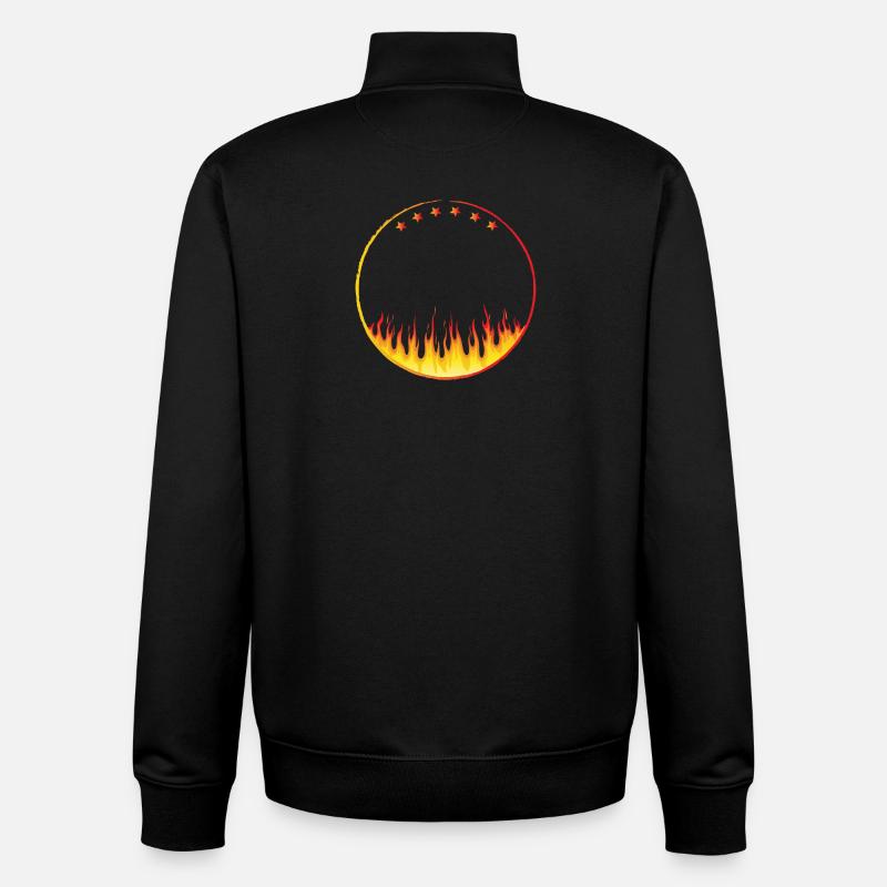 Circle on fire with Stars - Unisex Organic Zip Sweatshirt by Stanley/Stella - black