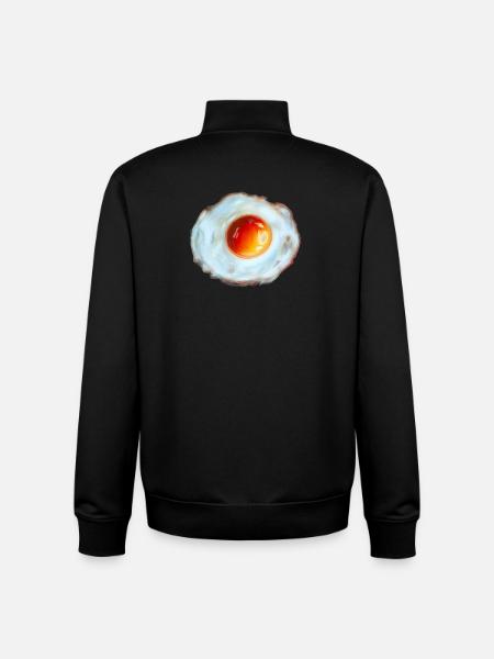 Oeuf Soleil Aquarelle - Sweat zippé unisexe en coton bio Stanley/Stella - noir