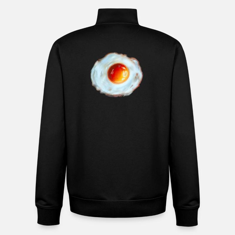Oeuf Soleil Aquarelle - Sweat zippé unisexe en coton bio Stanley/Stella - noir