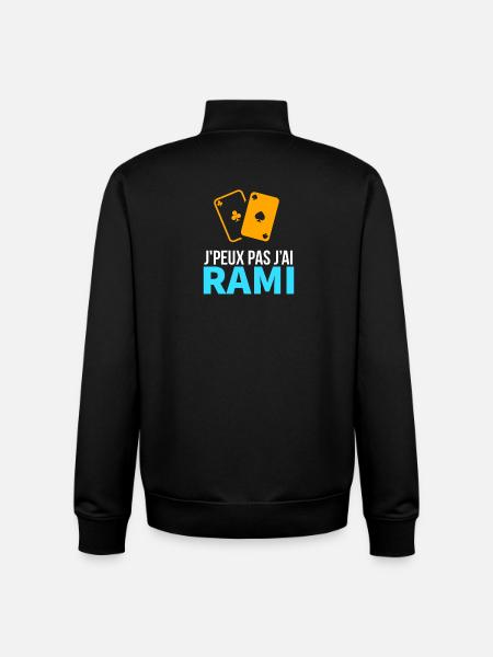 Card game Le Rami - Unisex Organic Zip Sweatshirt by Stanley/Stella - black