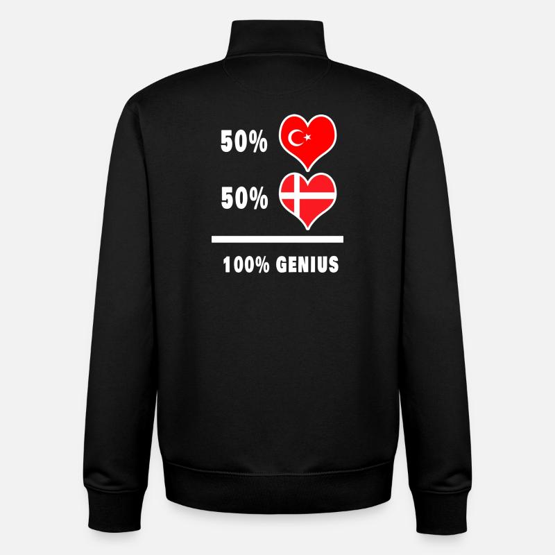 Denmark and Turkey awesome / gift - Unisex Organic Zip Sweatshirt by Stanley/Stella - black