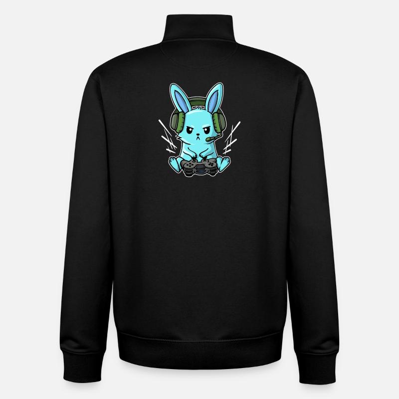 Gamer Headset Controller Joystick Zocker - Unisex Organic Zip Sweatshirt by Stanley/Stella - black