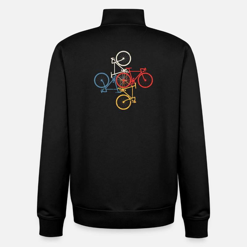 Mosaïque de vélo colorée - Sweat zippé unisexe en coton bio Stanley/Stella - noir