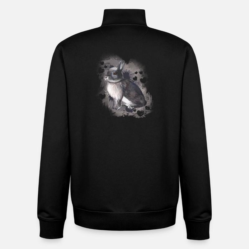 Lapin lapin - Sweat zippé unisexe en coton bio Stanley/Stella - noir