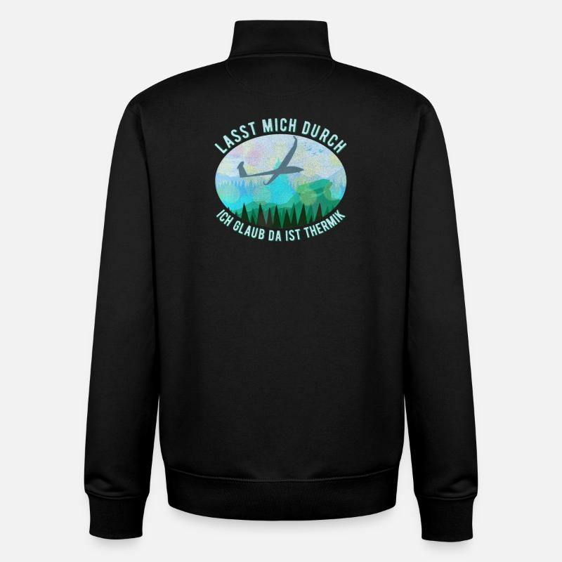 Modell Segelflugzeug Landschaft Retro Blau - Unisex Organic Zip Sweatshirt von Stanley/Stella - Schwarz