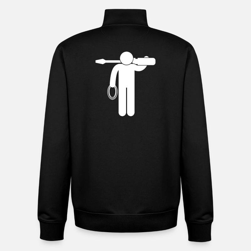 Électroniciens électriciens électrotechniciens - Sweat zippé unisexe en coton bio Stanley/Stella - noir