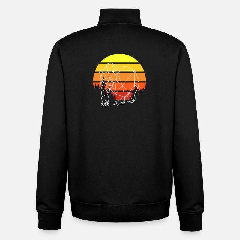 Bär Polygon Sunset - Unisex Organic Zip Sweatshirt von Stanley/Stella - Schwarz