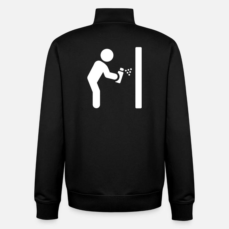 Graffiti Pulvérisateur - Sweat zippé unisexe en coton bio Stanley/Stella - noir